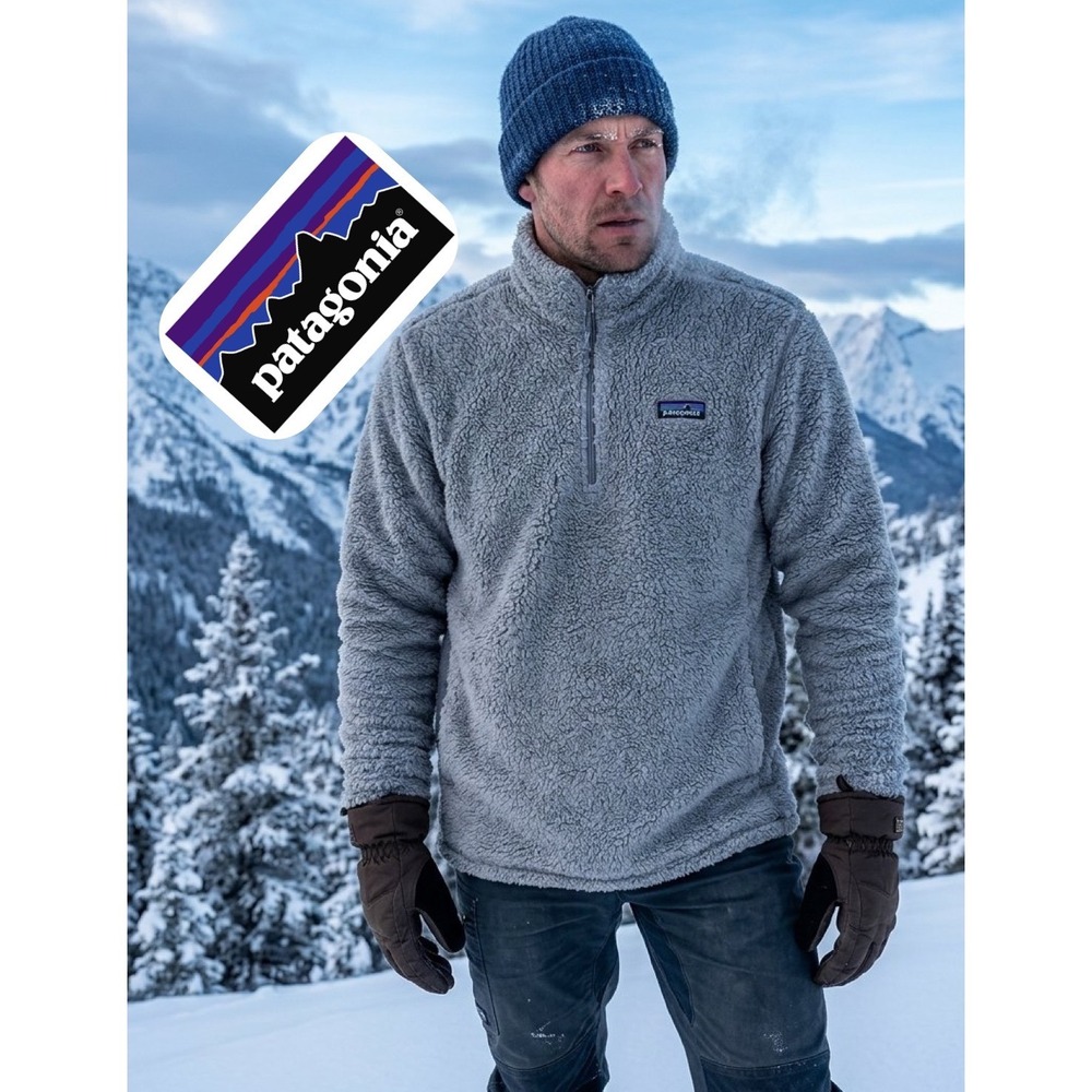 Patagonia Los Gatos Quarter-Zip Fleece Pullover Grey Mens Medium Cabin GORPCORE